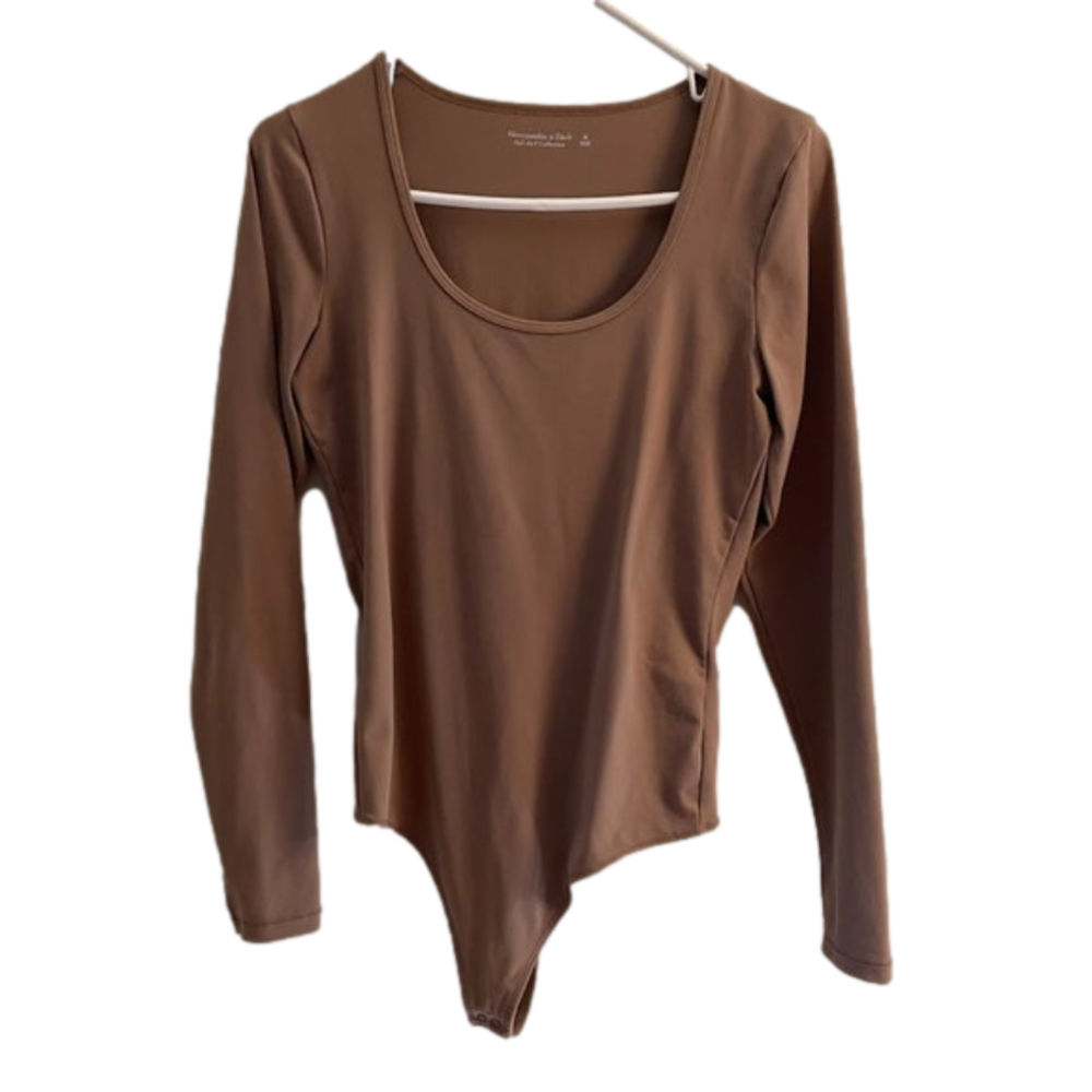 Abercrombie & Fitch Tan Soft Long Sleeve Bodysuit